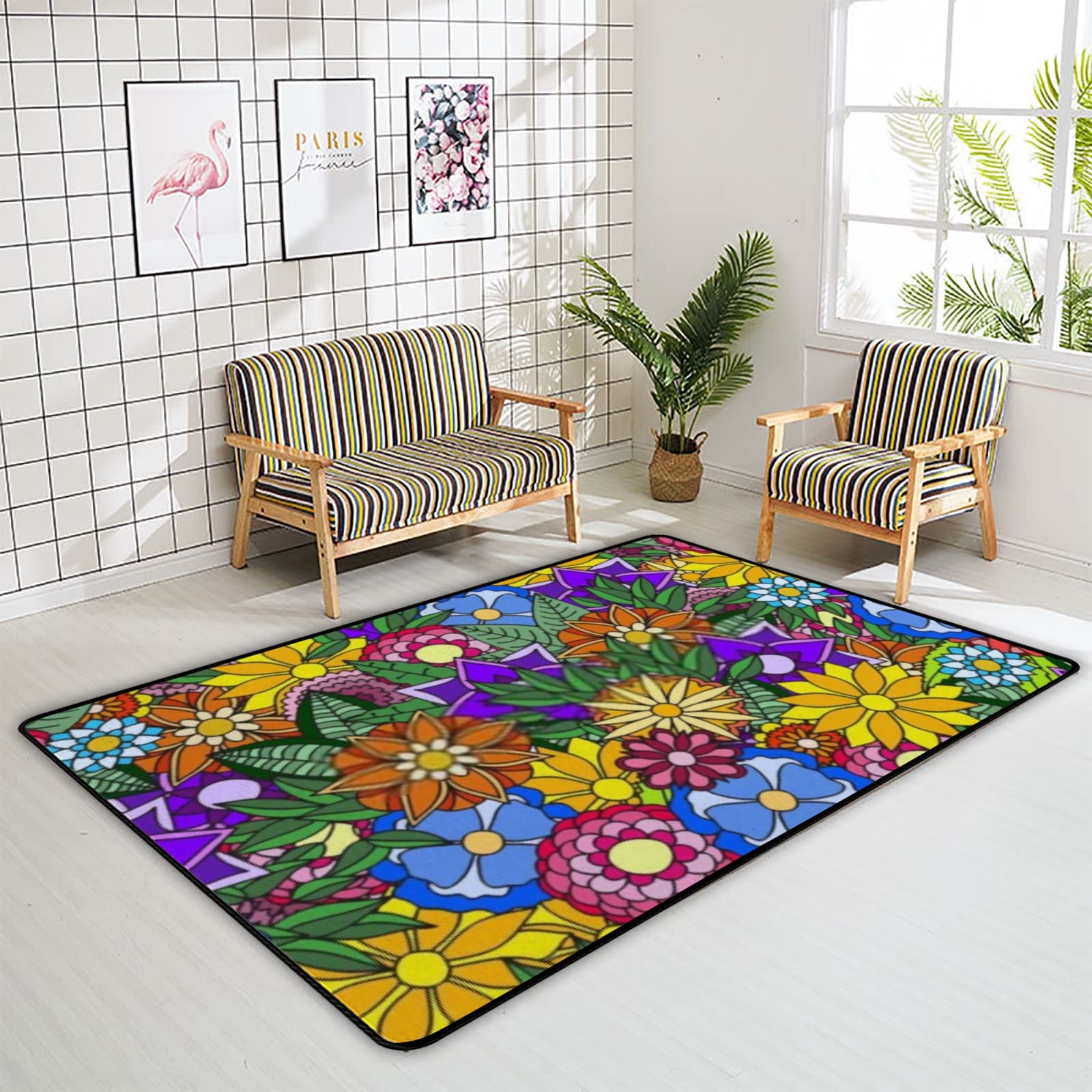 Flower Floor Mat Rainbow Zingaro 村上隆マット